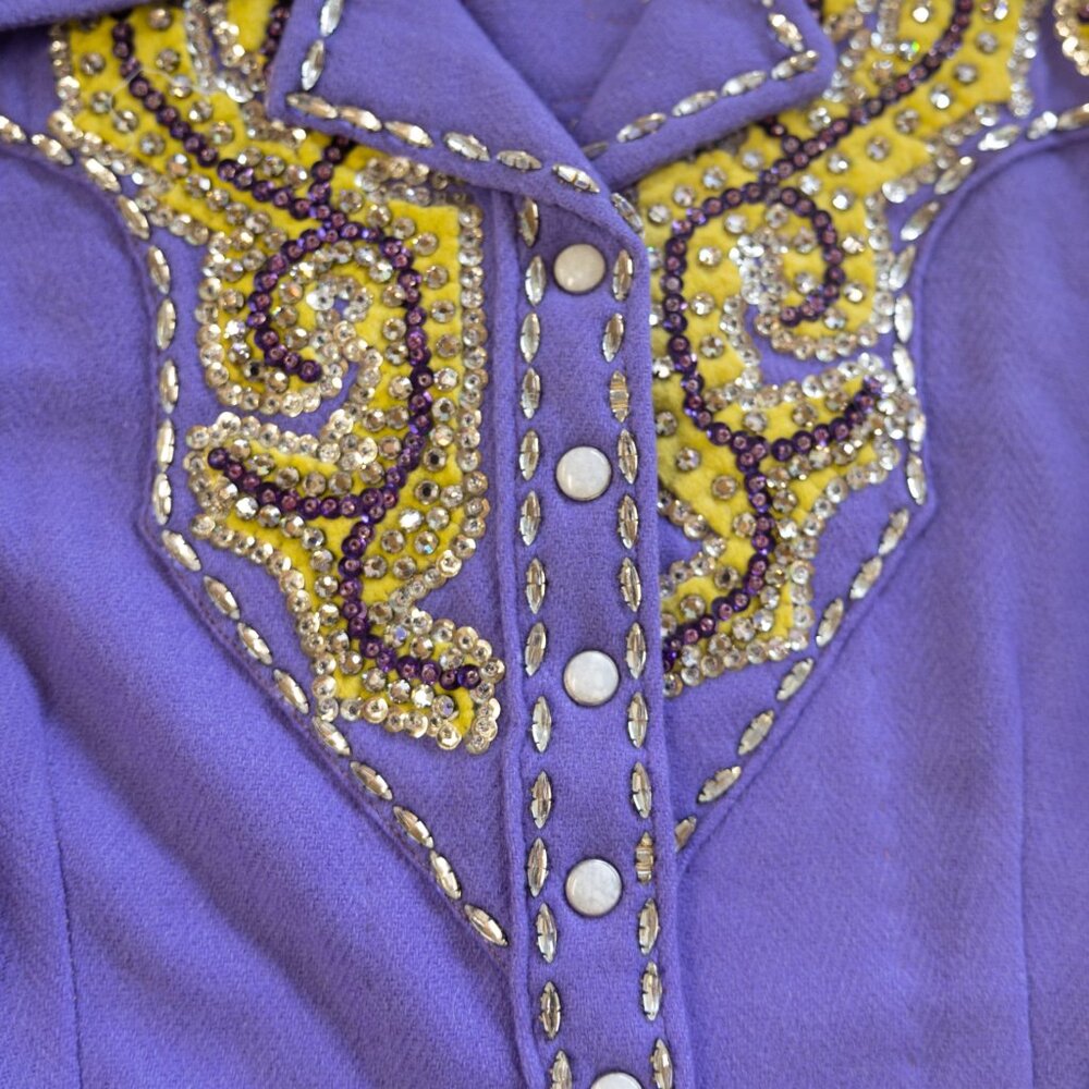 Vintage 1950s Rodeo Queen Western Suit – Custom Purple & Gold Sequin - Picture 14 of 17